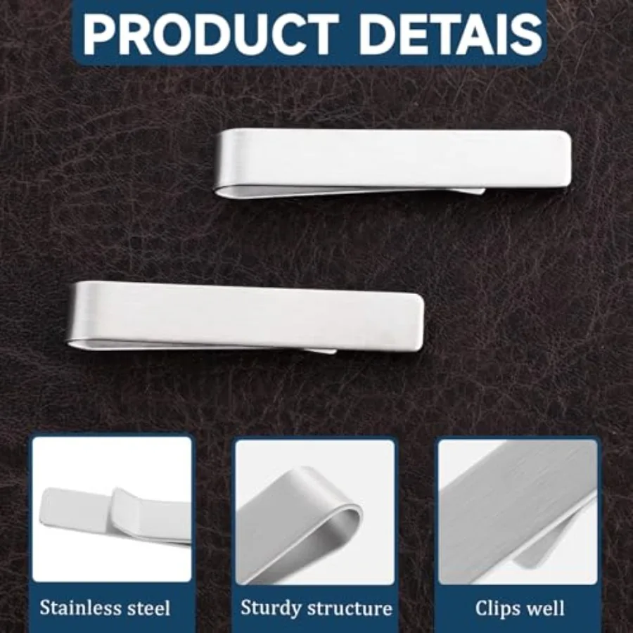 Lot de 4 pinces à cravate en a - Tie Clip Bar Set Stainless Steel avis et prix