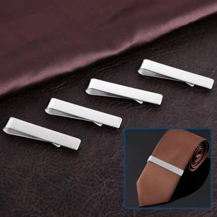 Lot de 4 pinces à cravate en a - Tie Clip Bar Set Stainless Steel avis et prix