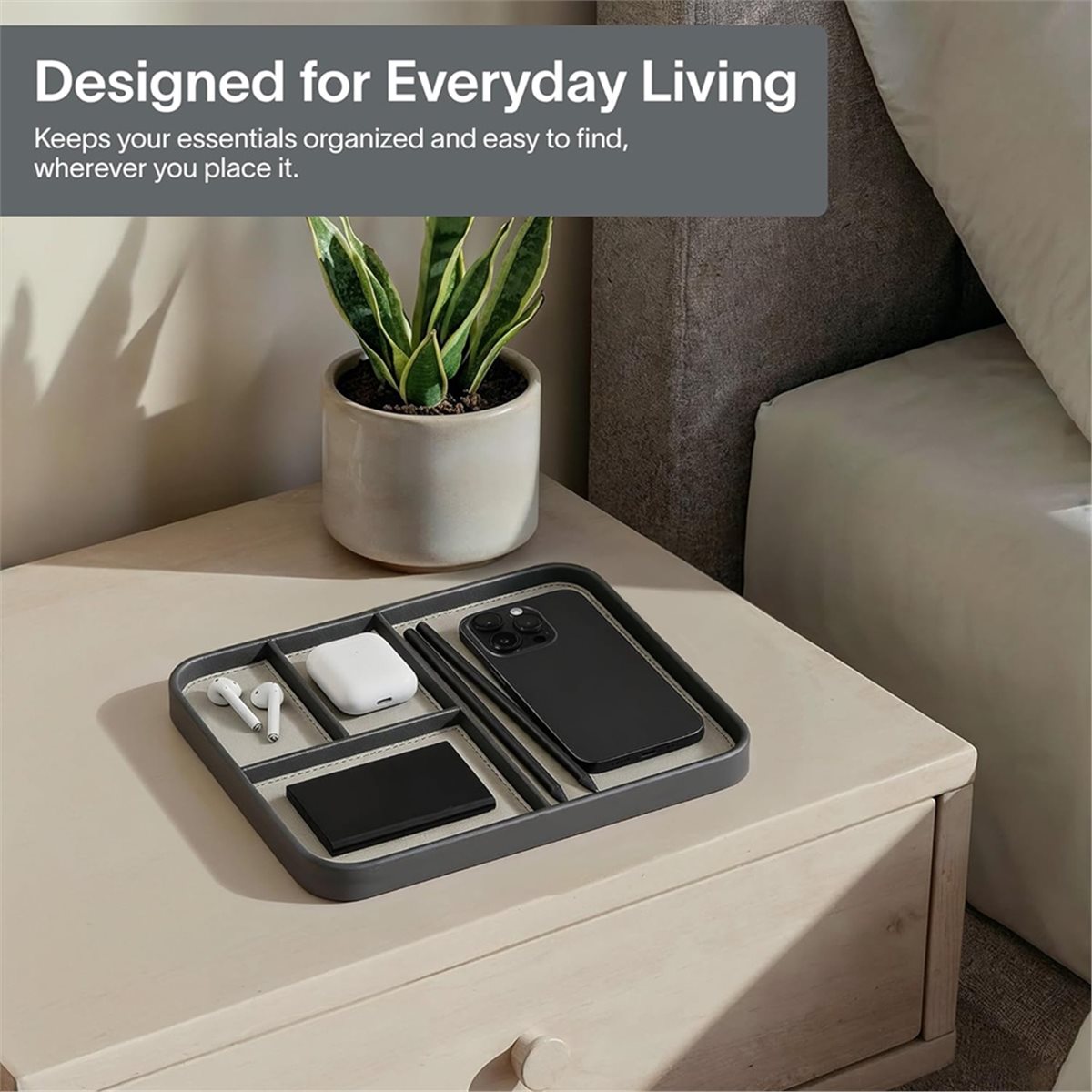 RECOMMANDATION     Plateau de  - Valet Tray Nightstand Organizer Leather avis et prix