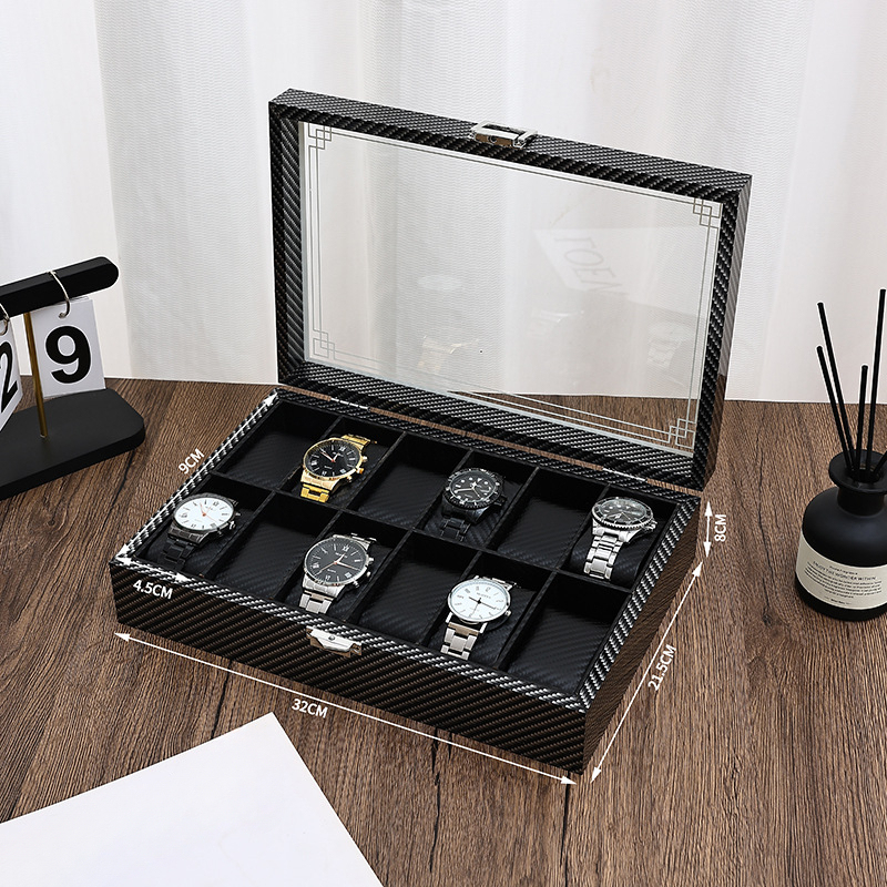Boîte de rangement de montres  - Watch Display Storage Box Carbon Fiber avis et prix