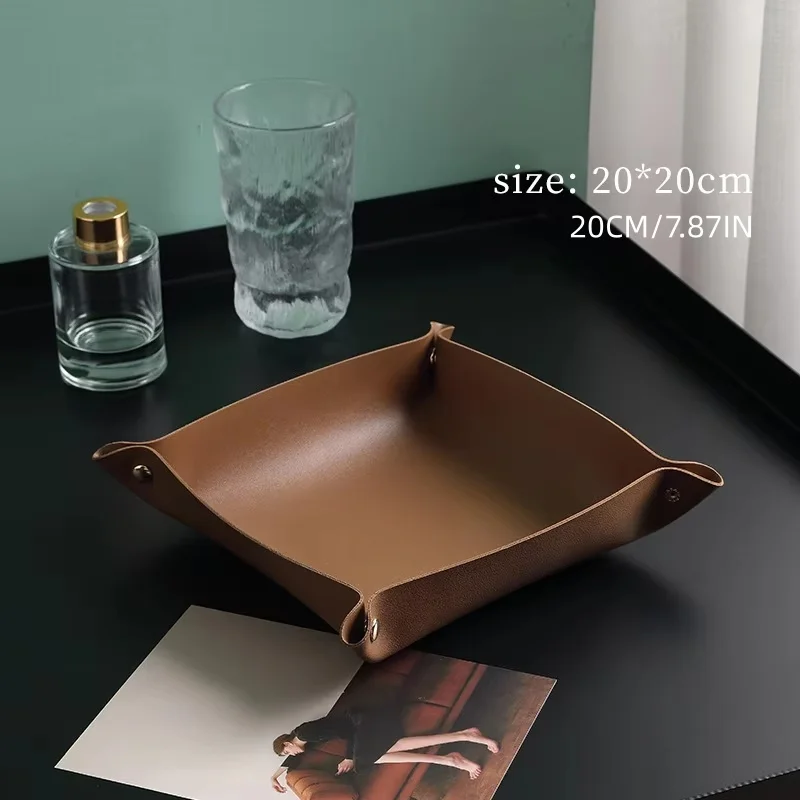 1PC Plateau Valet Pliable 20x2 - Valet Tray Nightstand Organizer Leather avis et prix