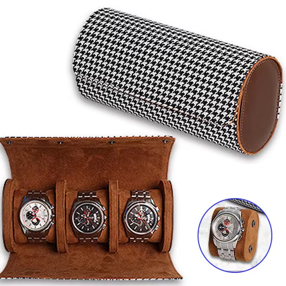Étui de voyage pour montres -  - Watch Travel Roll Case 3 Slots Leather avis et prix