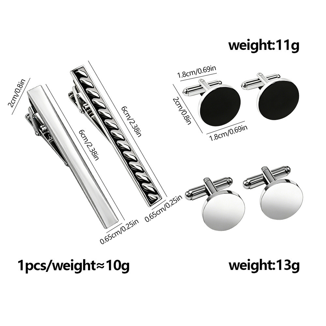 3 ensembles de boutons de manc - Tie Clip Bar Set Stainless Steel avis et prix