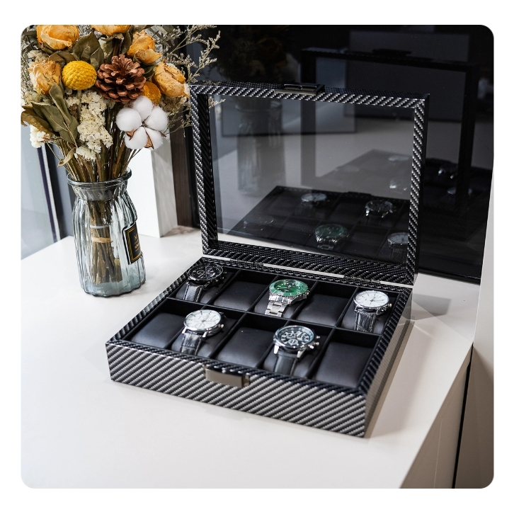 Virtorix – boîtes de montre en - Watch Display Storage Box Carbon Fiber avis et prix
