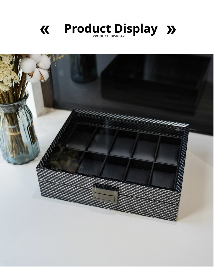 Virtorix – boîtes de montre en - Watch Display Storage Box Carbon Fiber avis et prix